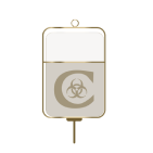 Illustrated icon of a chemotherapy IV bag